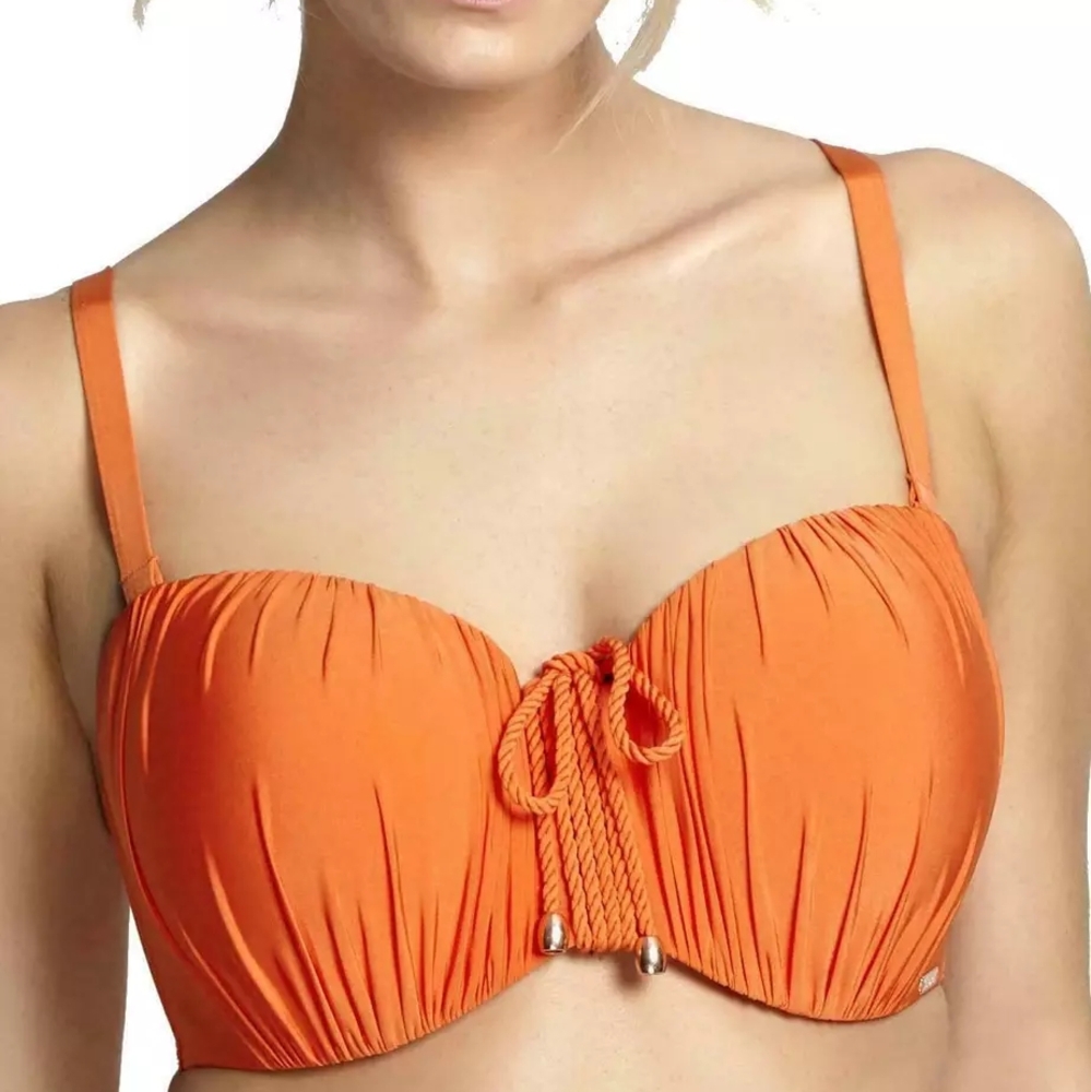 Panache Orange Bandeau-Style Swim Top